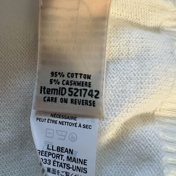 L.L. Bean Cotton/Cashmere Polo Collared Sweater Extra Small Sea Salt - Picture 9 of 10